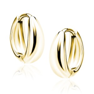 Cercei rotunzi argint placati cu aur galben Ø13 mm DiAmanti Z1874DEG-DIA (Argint 925‰ 2,3 g.)